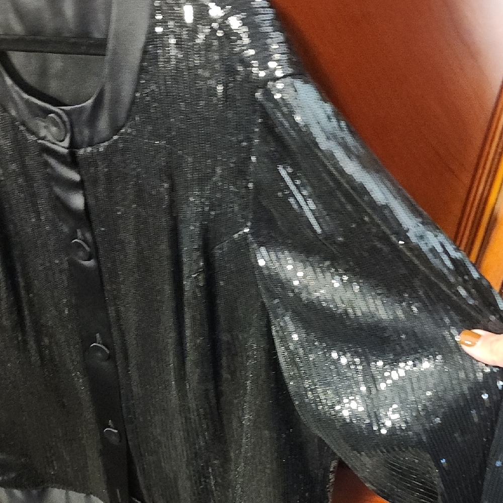 Timeless Naeem Khan Black Sequin Blazer - Picture 4 of 6